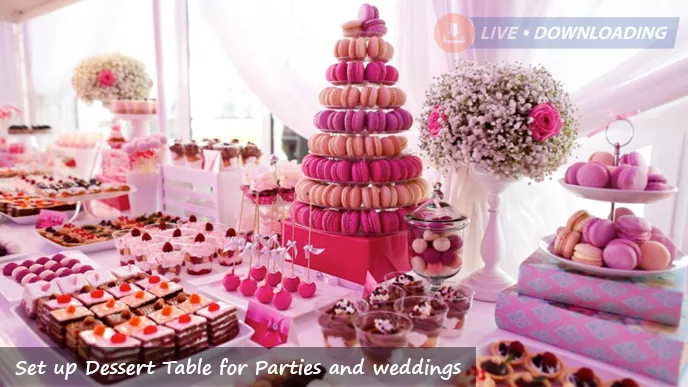 Set up Dessert Table for Parties and weddings