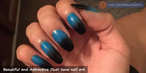 Beautiful and Attractive Dual-tone nail art - Livedownloading