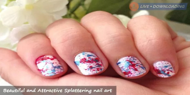 Beautiful and Attractive Splattering nail art - Livedownloading