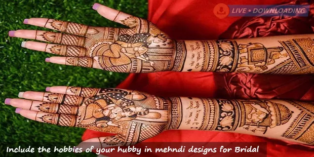 Include the hobbies of your hubby in mehndi designs for Bridal - LiveDownloading