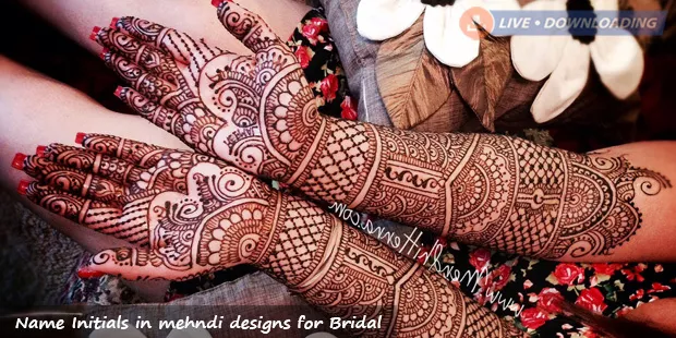 Name Initials in mehndi designs for Bridal - LiveDownloading