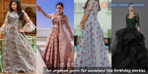 organza gown for occasions like birthday parties